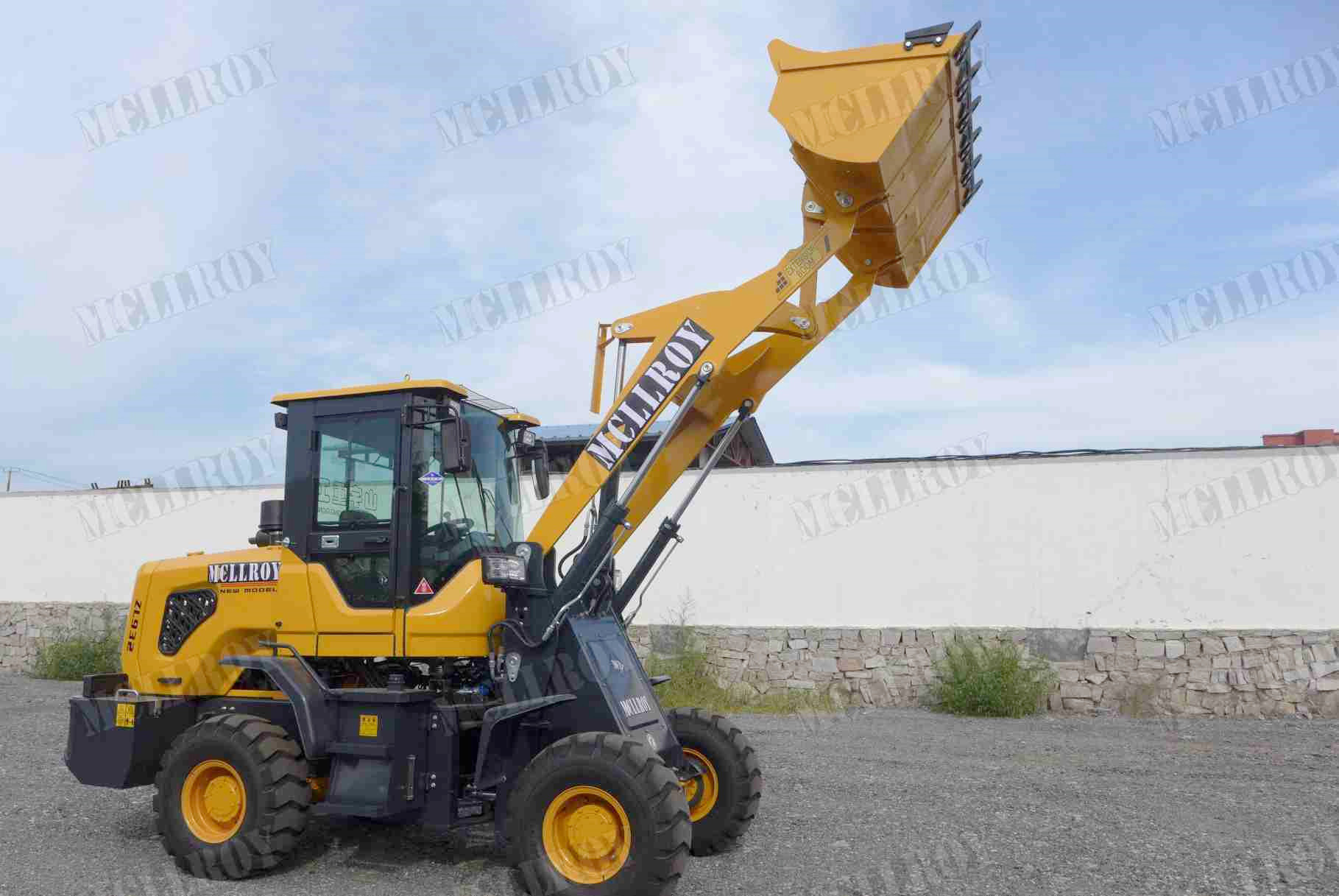 Mini Wheel Loader Machine Air Brake Articulated Front Transmission CVT 265 Torque Converter