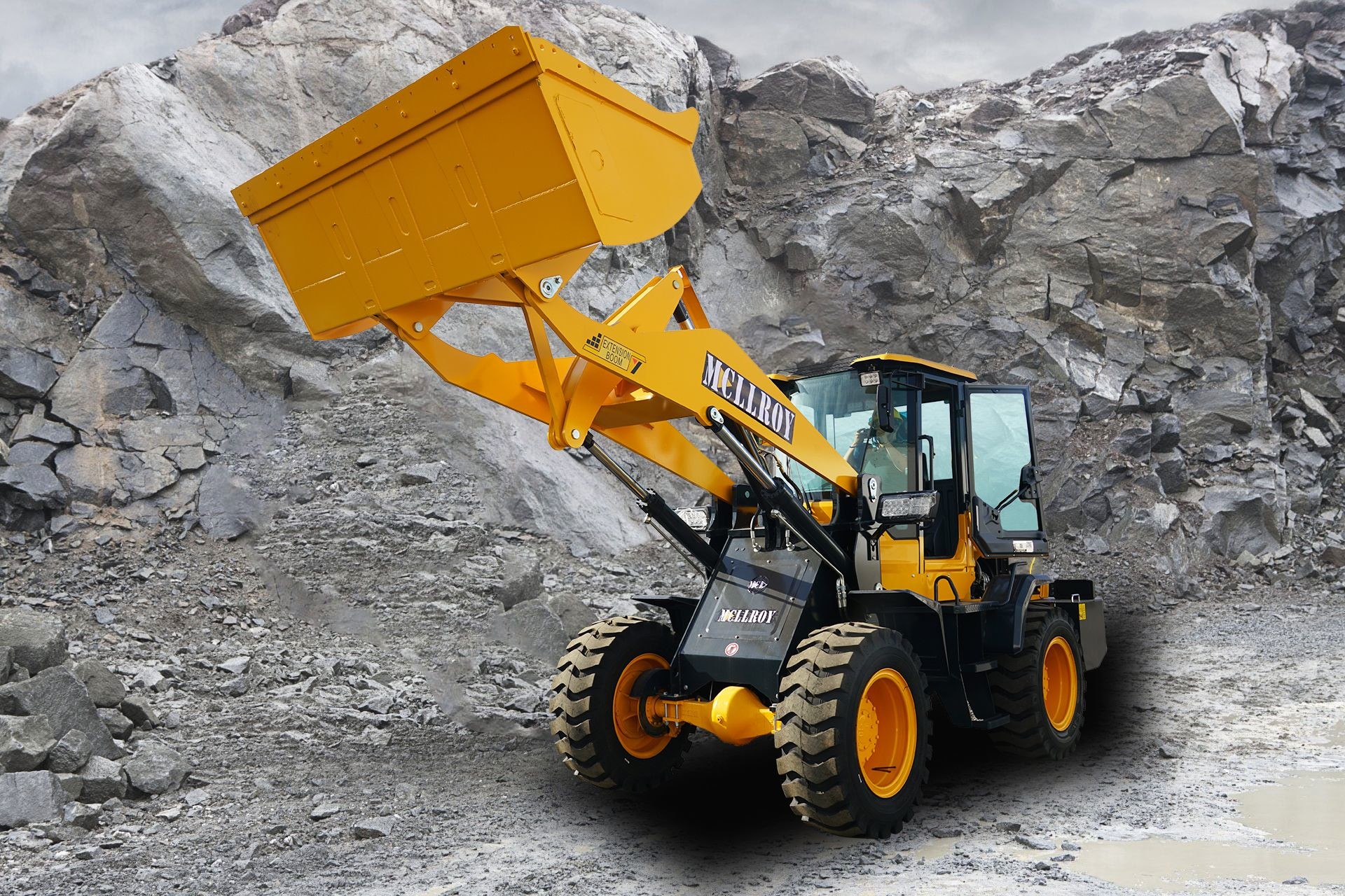 Machanical Joystick Small Wheel Loaders 2500kg Operating Large Hub Axle Wheel Shovel Loader